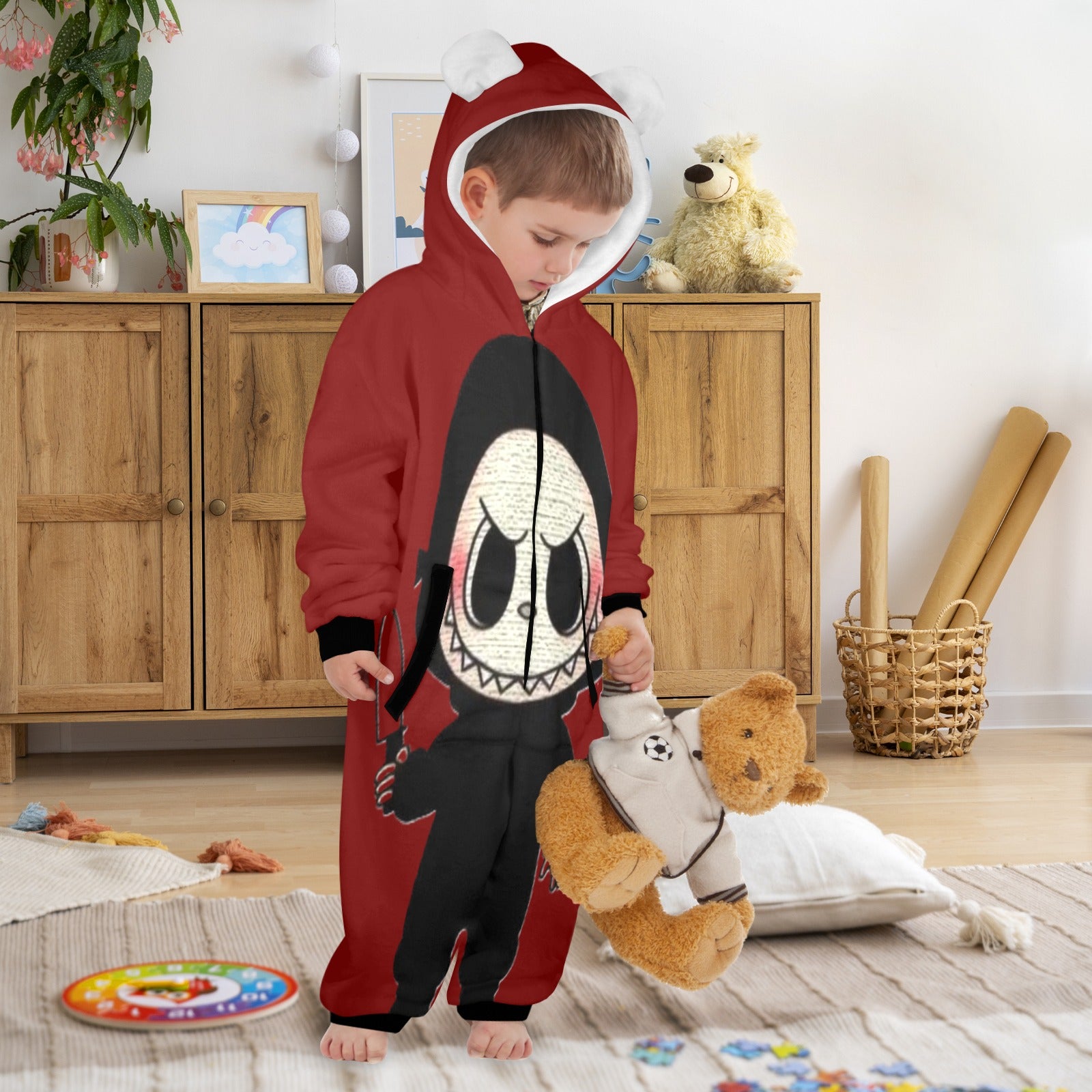 KSC's Halloween Exclusive Little Kid Unisex Onesie Labubu Ghost Face Design 5