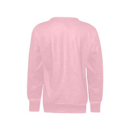 SUPER GIRL PRINT DESIGN YOUNG GIRL'S SWEATERS- Girls Super Girl Print Crew Neck Sweater
