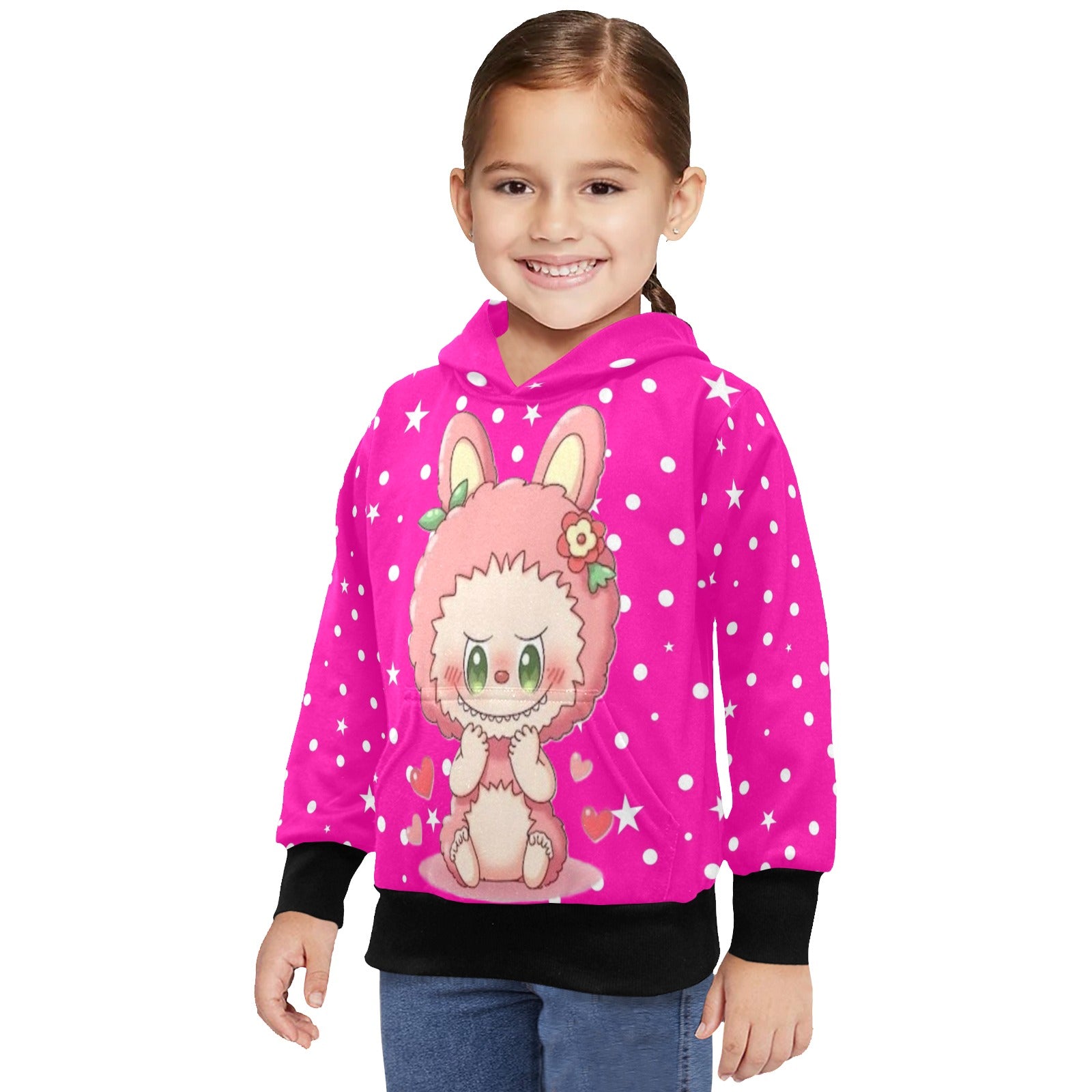KSC's Little Girls' Labubu Designs Long Sleeve Hoodies
