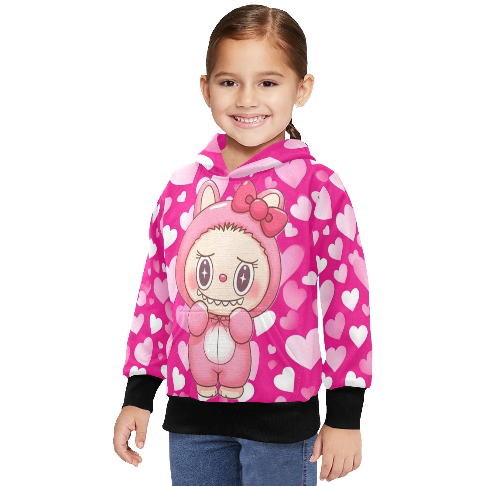 KSC's Little Girls' Labubu Designs Long Sleeve Hoodies