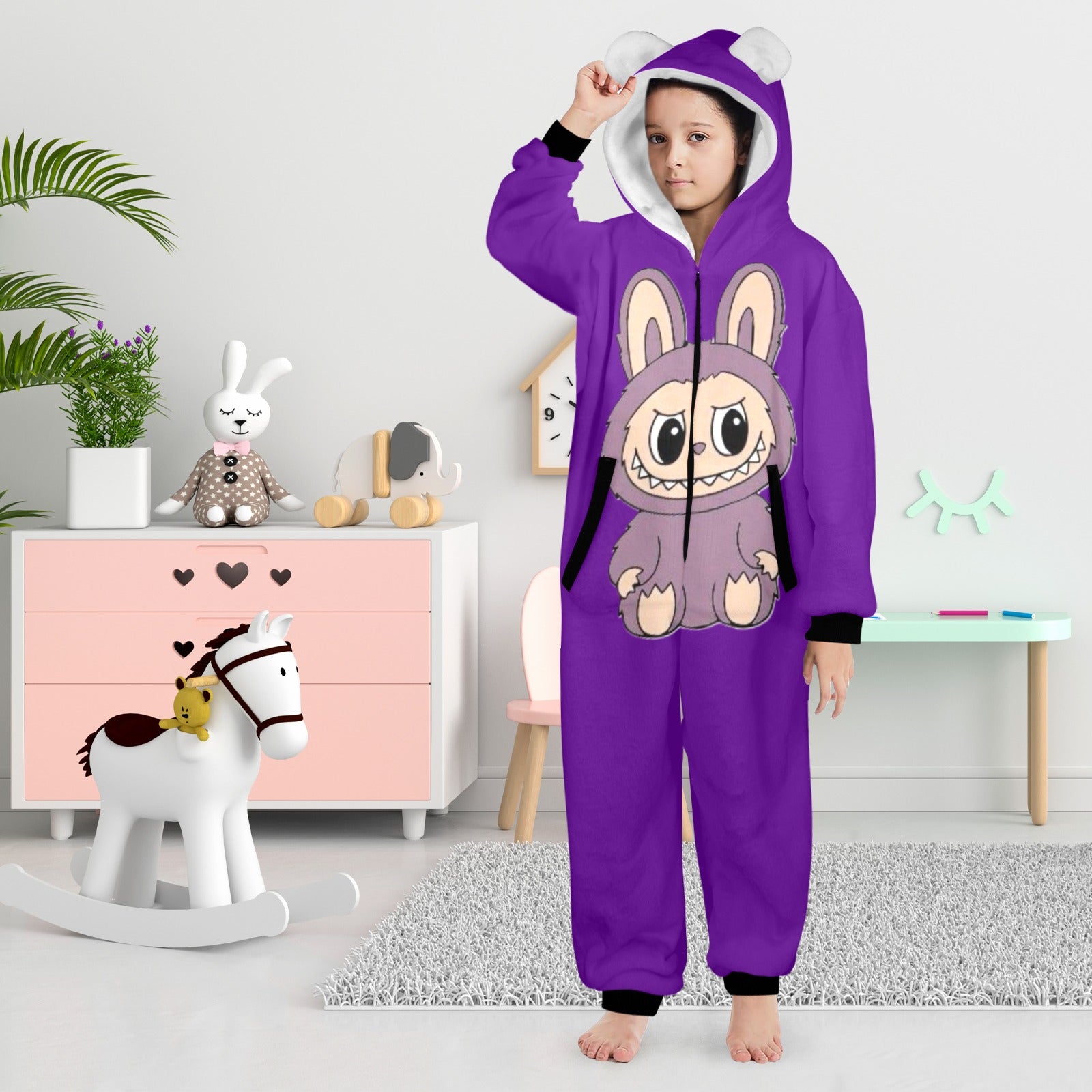 KSC's Exclusive Big Kids Onesie Labubu (8 to 15 Years) Purple w/Purple Labubu