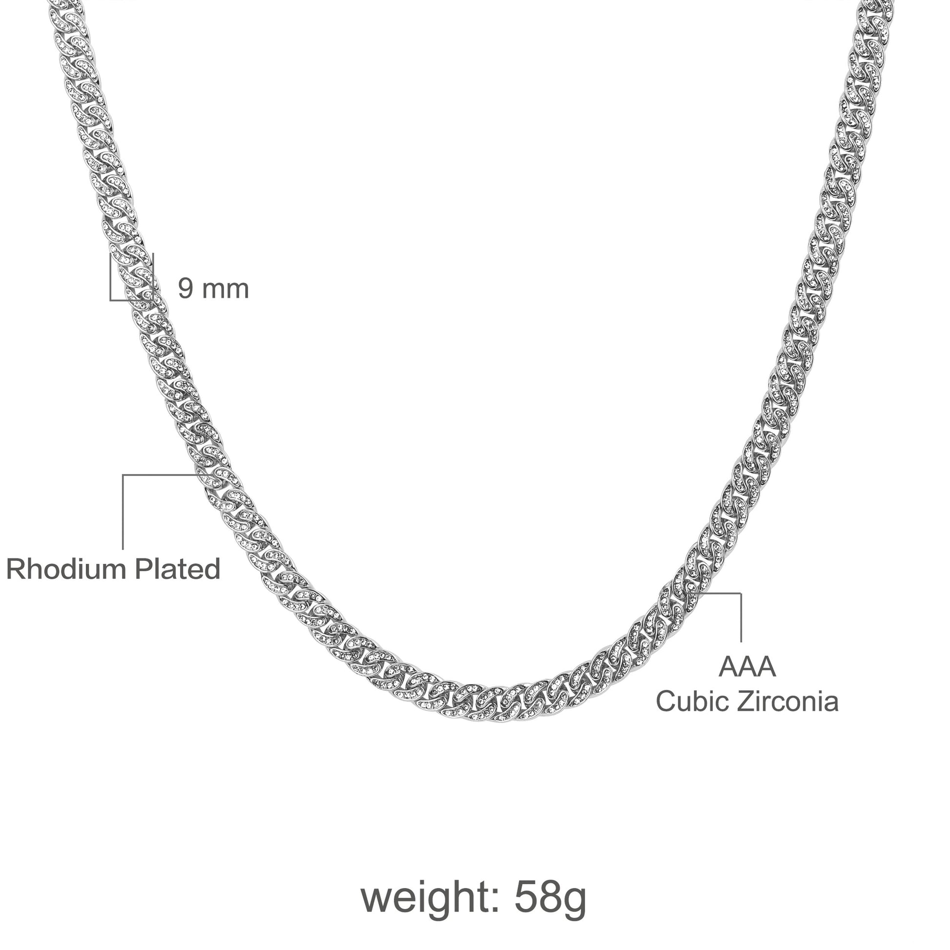 Silver Cuban Chain CREW 8 MM Cuban Chain | 970721