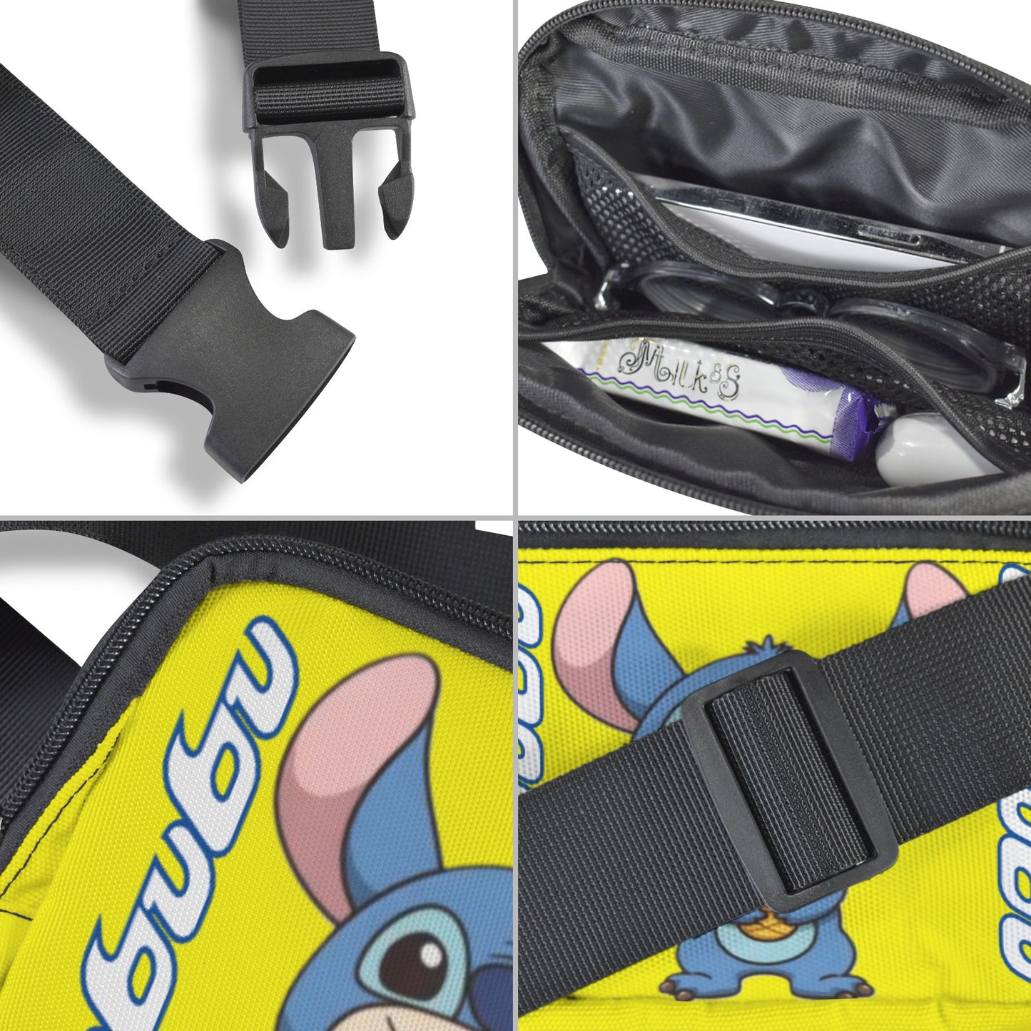 🌈 Labubu Stitch Crossbody Fanny – Color-Pop Cool for Every Age! Labubu Stitch Cross Body Bags - Fanny Bags: Adults & Kids with Variety Of Colors