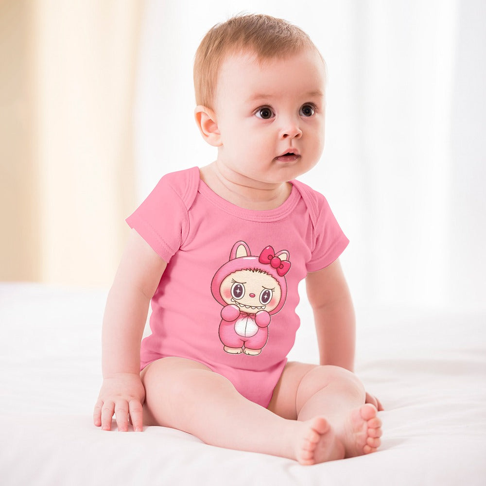 KSC's Cute Baby Labubu Girl Body Suit -Short -Sleeve Baby's Bodysuit