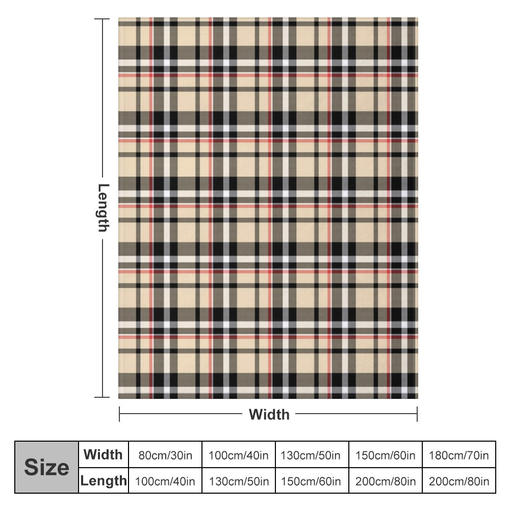 Plaid Ultra-Soft Flannel Blanket Multiple Sizes