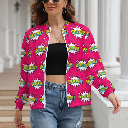 KSC's Limited Edition Pop Art Designs Women's Long Sleeve Zipper Jacket (10 Options) - KSC's Limited Edition Pop Art Collections