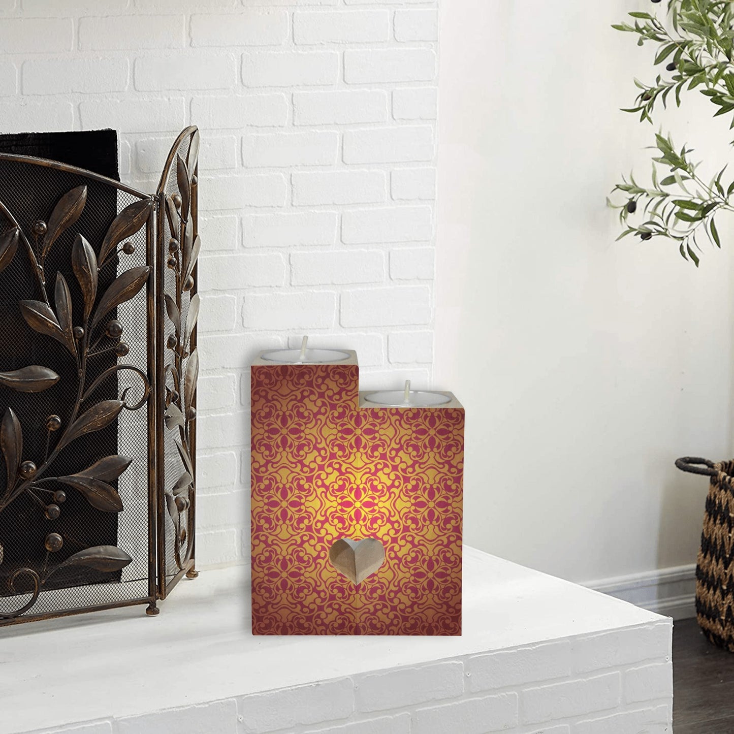 Baroque Design Candle Holders Wooden Candle Holder (Without Candle)