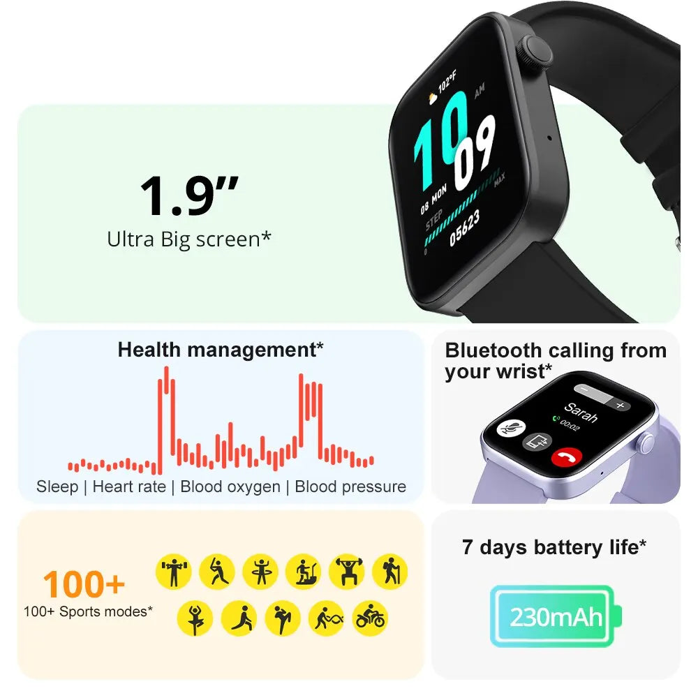 SMART WATCH -COLMI P71 Voice Calling Smartwatch Men Health Monitoring IP68 Waterproof Smart Notifications Voice Assistant Smart Watch Women