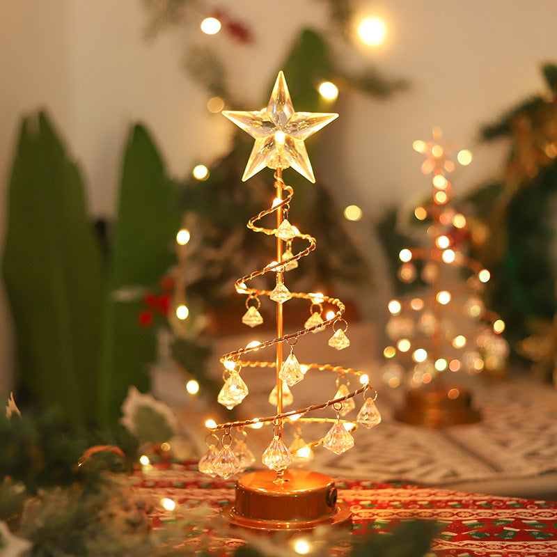 Crystal tree light Christmas tree night light LED pendant table lamp