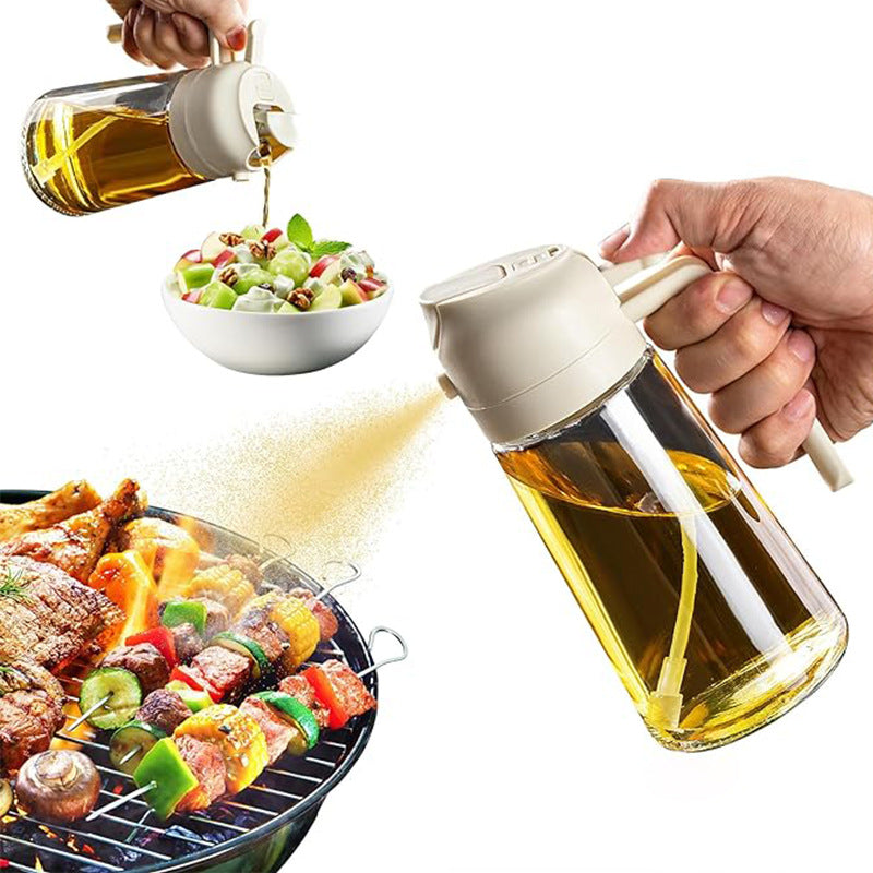 Portable spray bottle for glass oil spraying and pouring