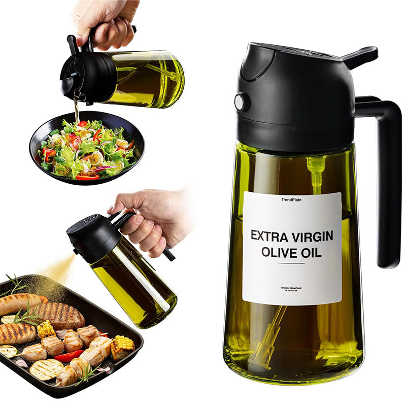 Portable spray bottle for glass oil spraying and pouring