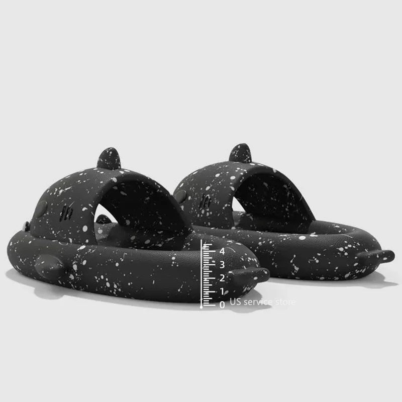 Graffiti Cloudy Shark Slippers Platform Shark Sandal Indoor Bathroom Anti skid Slides Couples Summer Shoes EVA Soft Beach Flops|