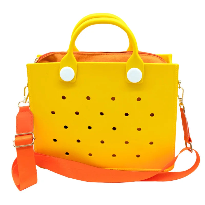 Waterproof EVA Handbag Punching Women's Tote Bags With Shoulder Strap for Women Hand Tote Bag Beach Bag