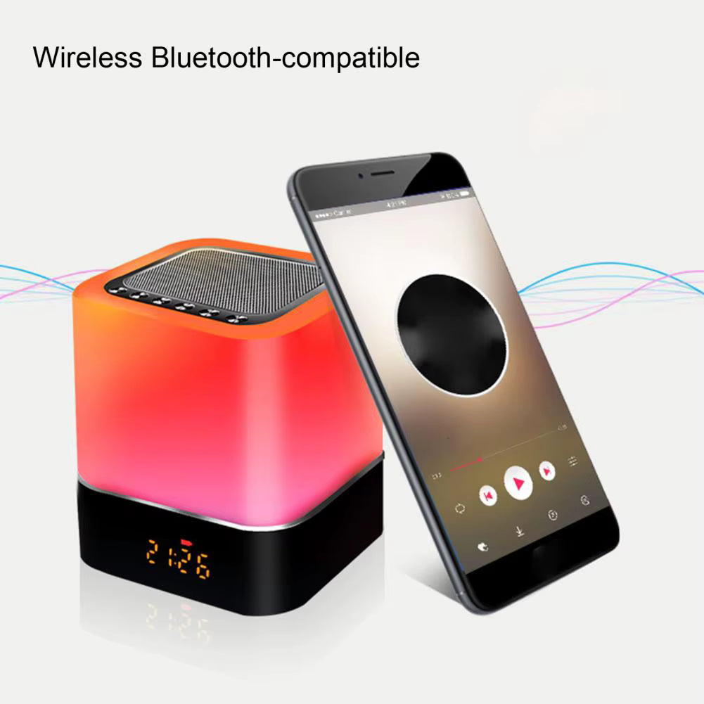COOL COLOR CHANGING CUBE LAMP ALARM CLOCK/BLUETOOTH SPEAKER -Zunammy Color Changing Wireless Alarm Clock Speaker