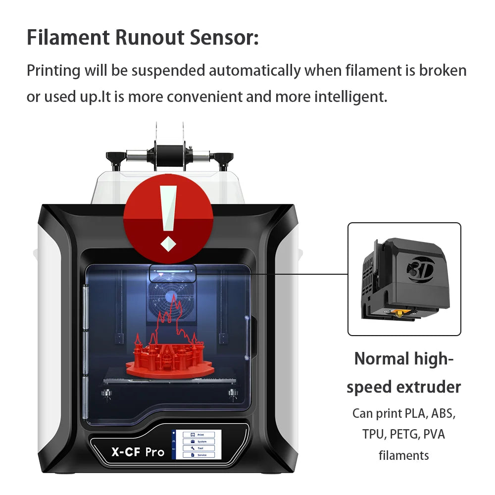 Latest X-CF Pro Auto Leveling 3D Printers for Industrial Design or Education