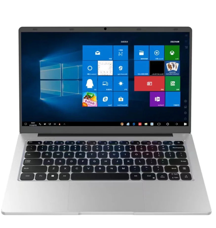 14 Inch Windows 11 Intel Celeron N4000 Dual Wifi Webcam Thin Portable Silver SSD 256GB School Students Laptops Computer