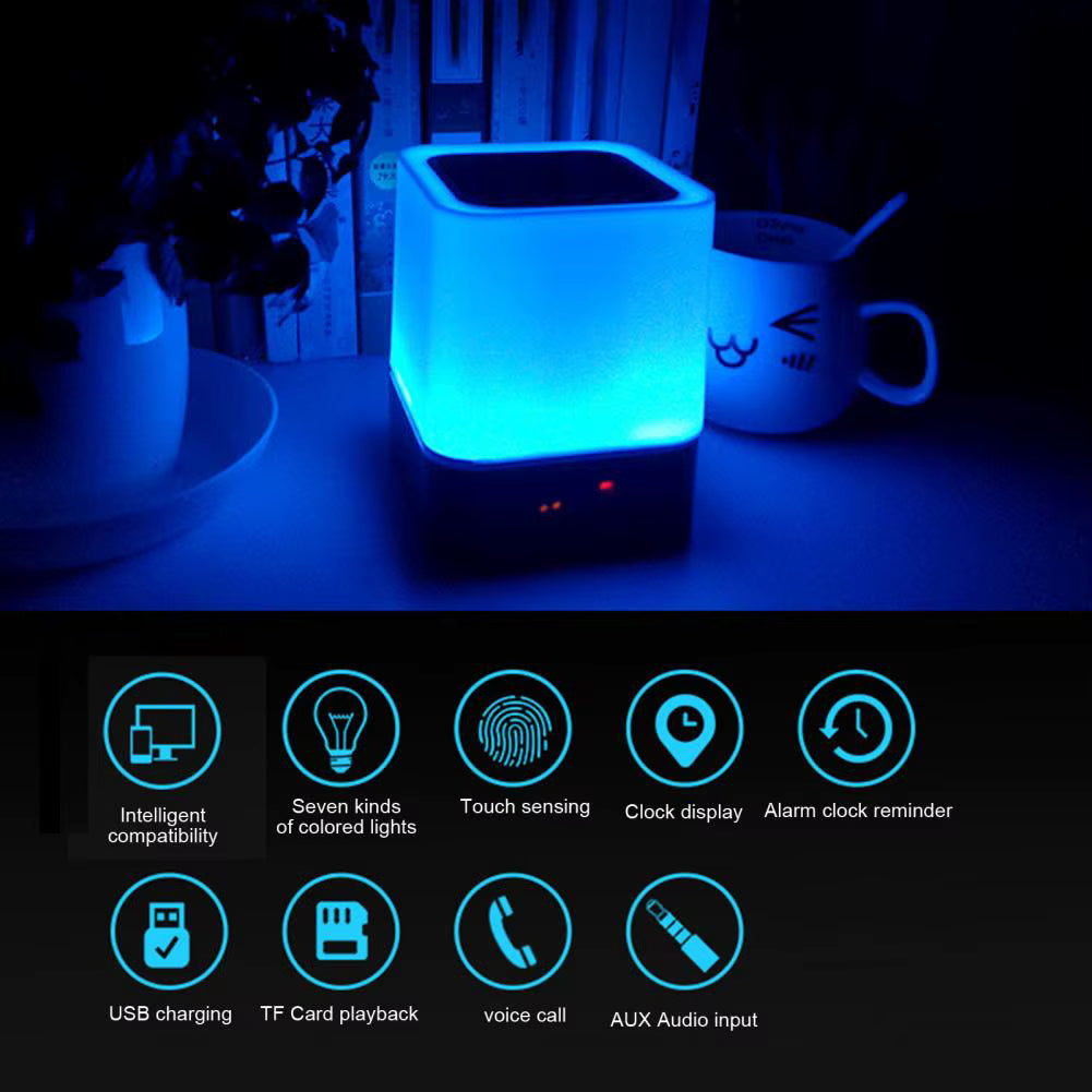 COOL COLOR CHANGING CUBE LAMP ALARM CLOCK/BLUETOOTH SPEAKER -Zunammy Color Changing Wireless Alarm Clock Speaker