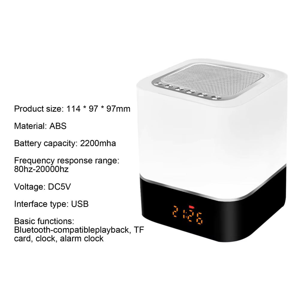 COOL COLOR CHANGING CUBE LAMP ALARM CLOCK/BLUETOOTH SPEAKER -Zunammy Color Changing Wireless Alarm Clock Speaker