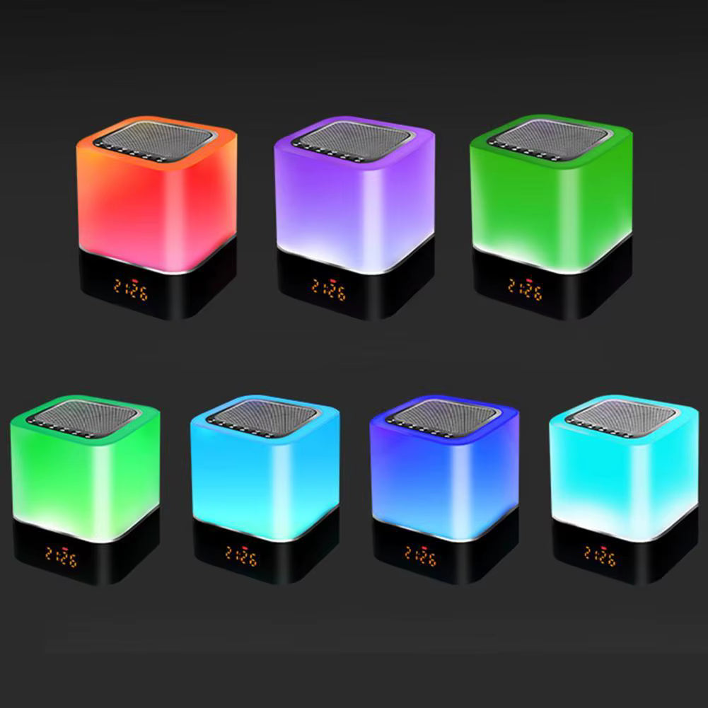 COOL COLOR CHANGING CUBE LAMP ALARM CLOCK/BLUETOOTH SPEAKER -Zunammy Color Changing Wireless Alarm Clock Speaker