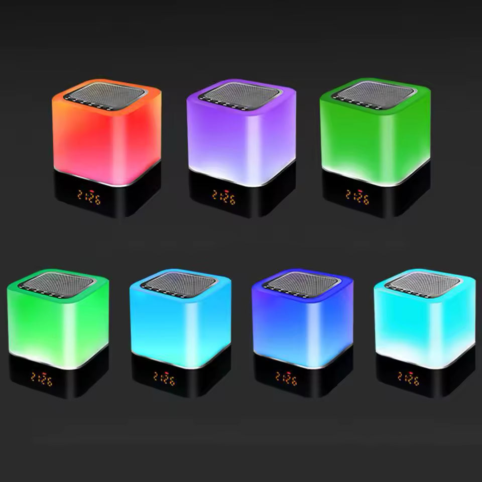 COOL COLOR CHANGING CUBE LAMP ALARM CLOCK/BLUETOOTH SPEAKER -Zunammy Color Changing Wireless Alarm Clock Speaker