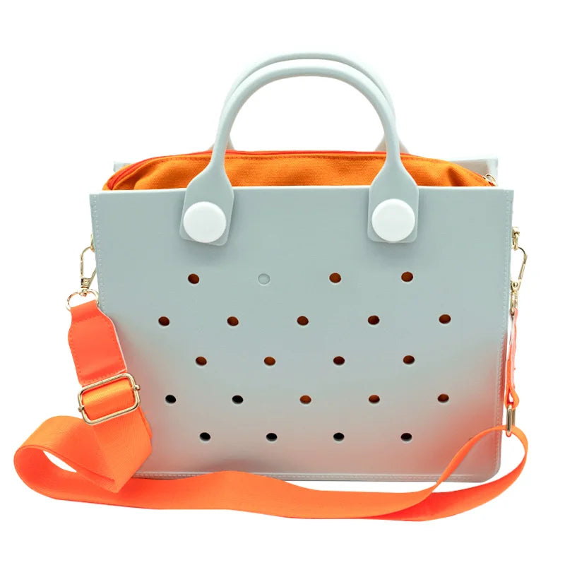Waterproof EVA Handbag Punching Women's Tote Bags With Shoulder Strap for Women Hand Tote Bag Beach Bag