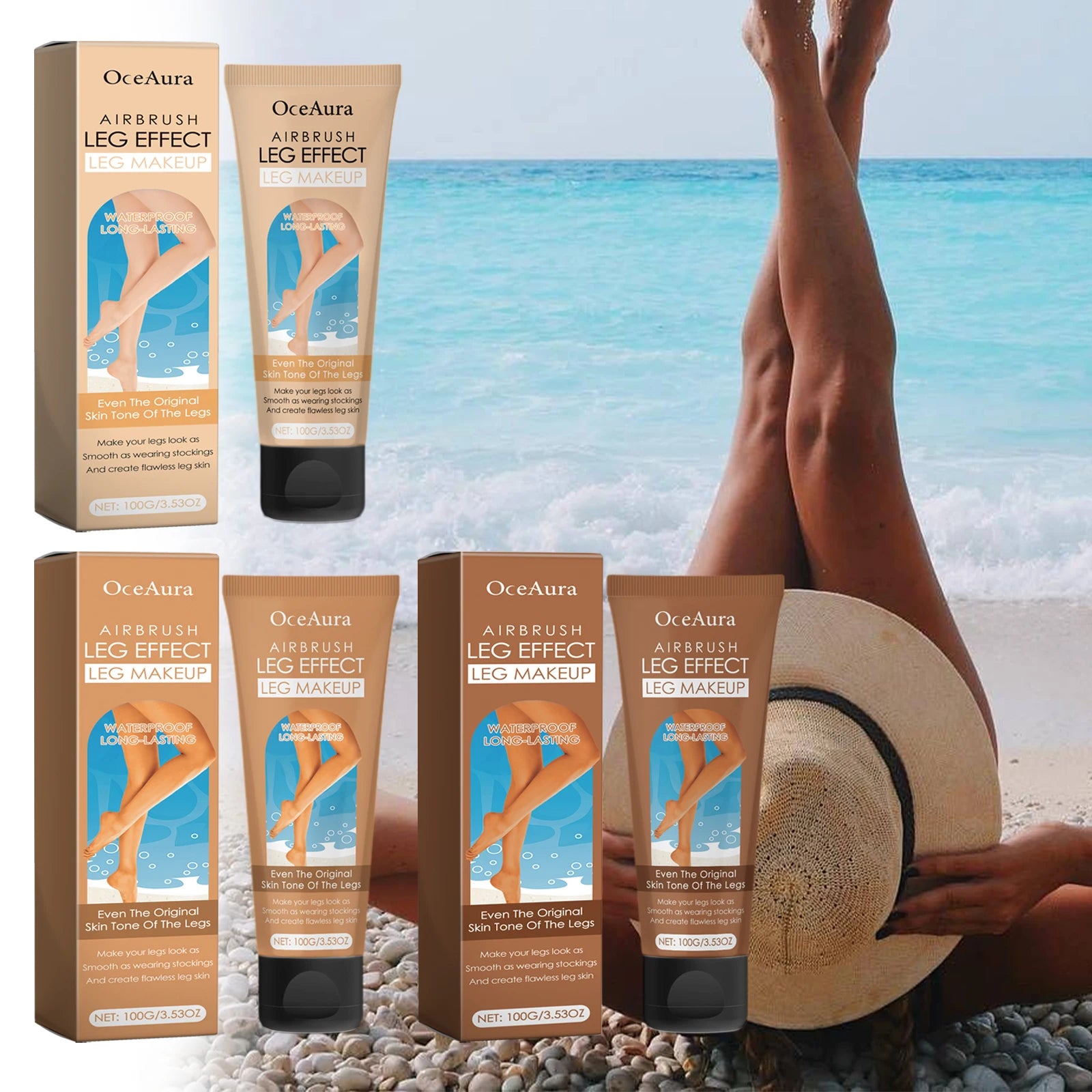 OceAura Leg Black Cream, Outdoor Tanning Even Tan Natural Tan Moisturizing Cream