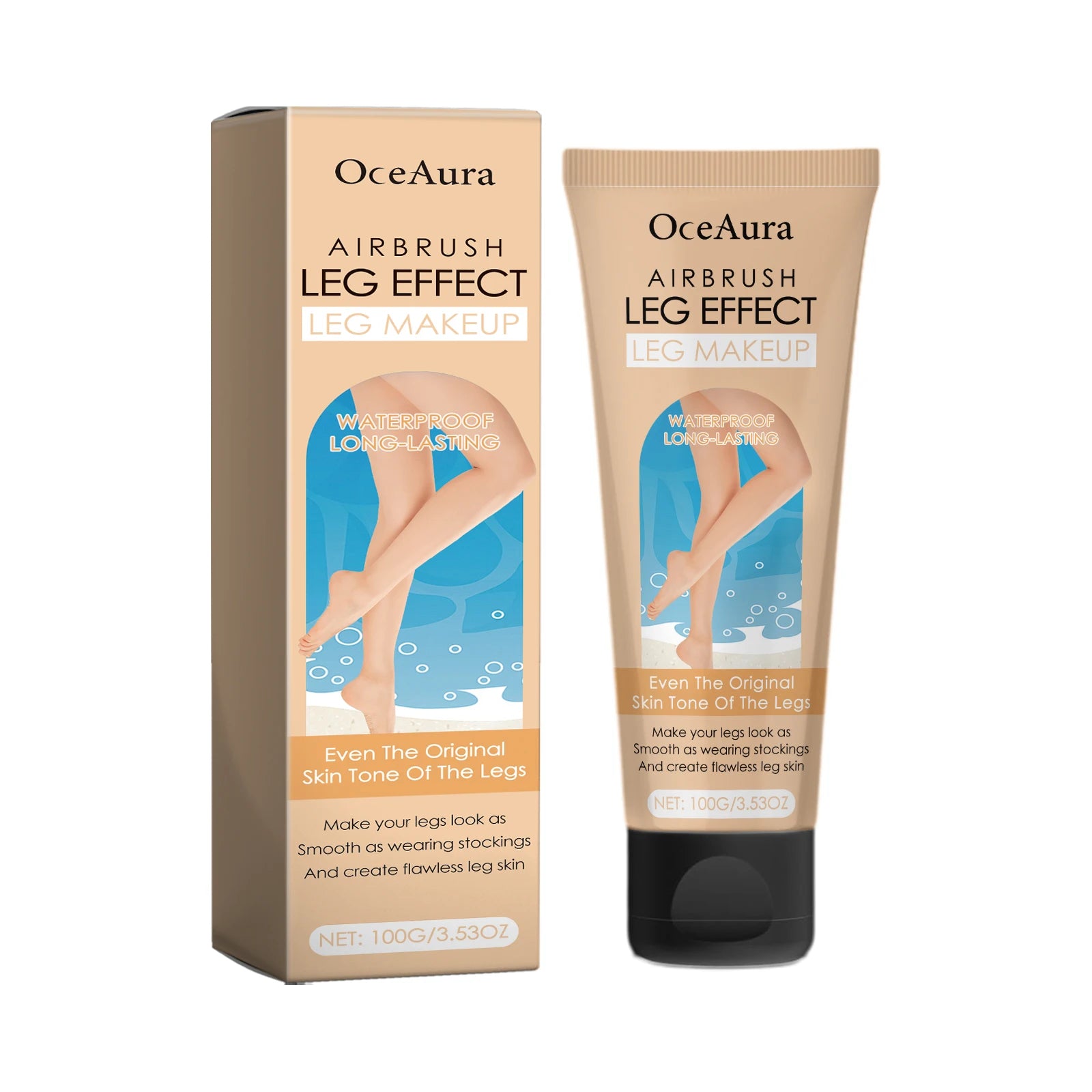 OceAura Leg Black Cream, Outdoor Tanning Even Tan Natural Tan Moisturizing Cream
