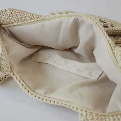 Super Fire Hollow Fishing Net Woven Bag Artistic Small Travel Beach Hand Bill of Lading Shoulder Bags