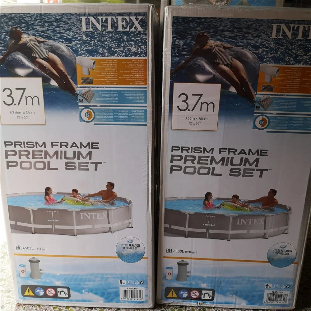 3.7M Prism Frame Premium Pool Set 12FT*30IN PVC Swimming Pools
