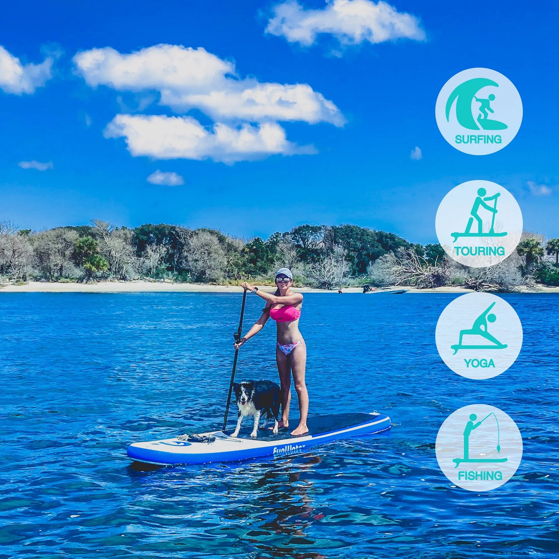 FUNWATER 11' sup Paddle Board Inflatable Stand up Cheap Surfboard Surf Board Isup Watersports