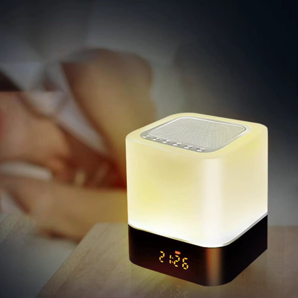 COOL COLOR CHANGING CUBE LAMP ALARM CLOCK/BLUETOOTH SPEAKER -Zunammy Color Changing Wireless Alarm Clock Speaker
