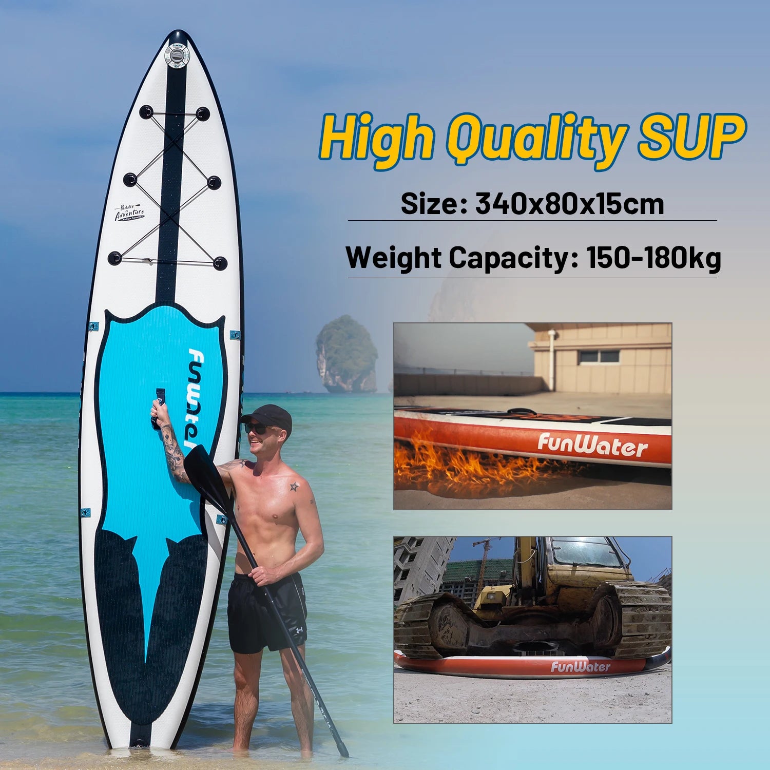FUNWATER sup Board Tour Inflatable sup Surfboard Water Sports Waterplay Surfing sup Board Paddle Board