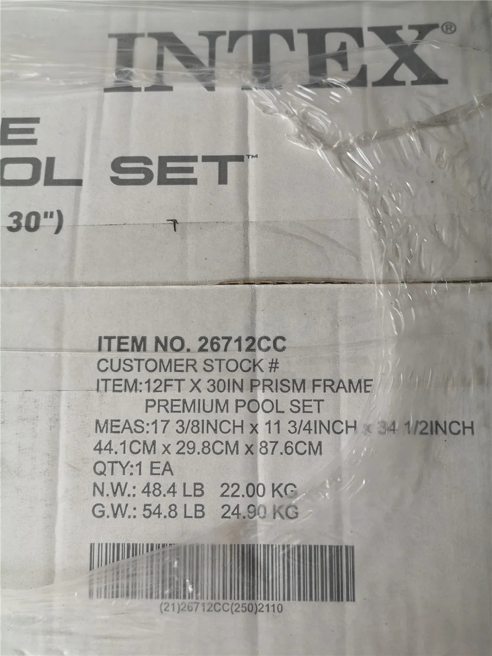 3.7M Prism Frame Premium Pool Set 12FT*30IN PVC Swimming Pools