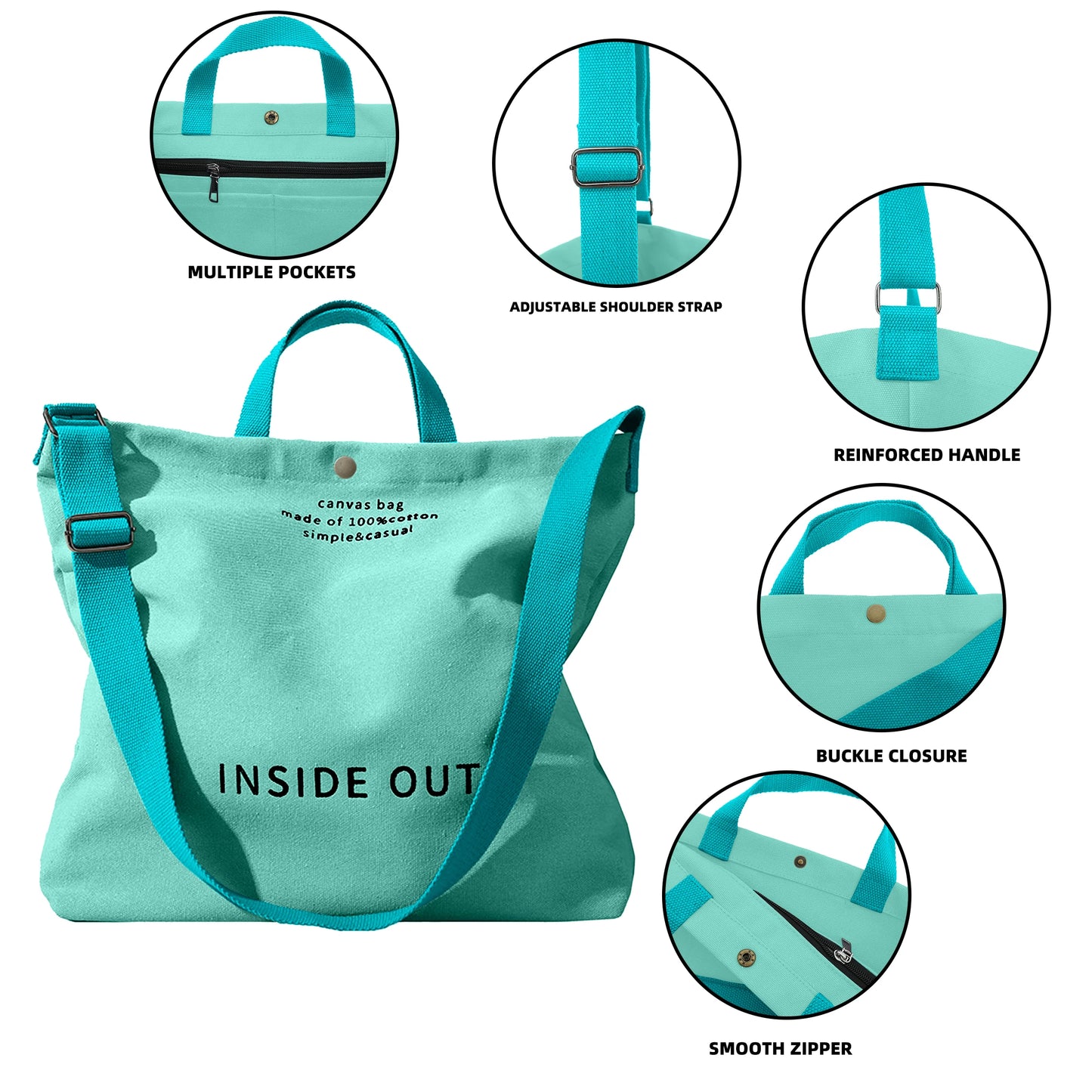 USA Warehouse Custom Large Beach Gift Shopping Handle Blank Sublimation Tote Handle Cotton Canvas Bag