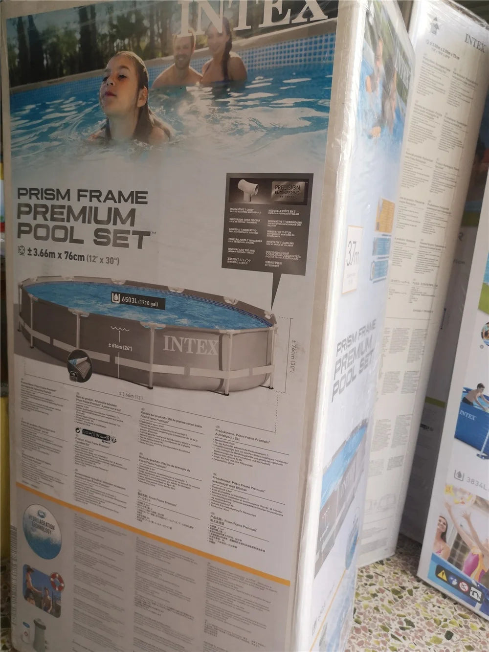 3.7M Prism Frame Premium Pool Set 12FT*30IN PVC Swimming Pools