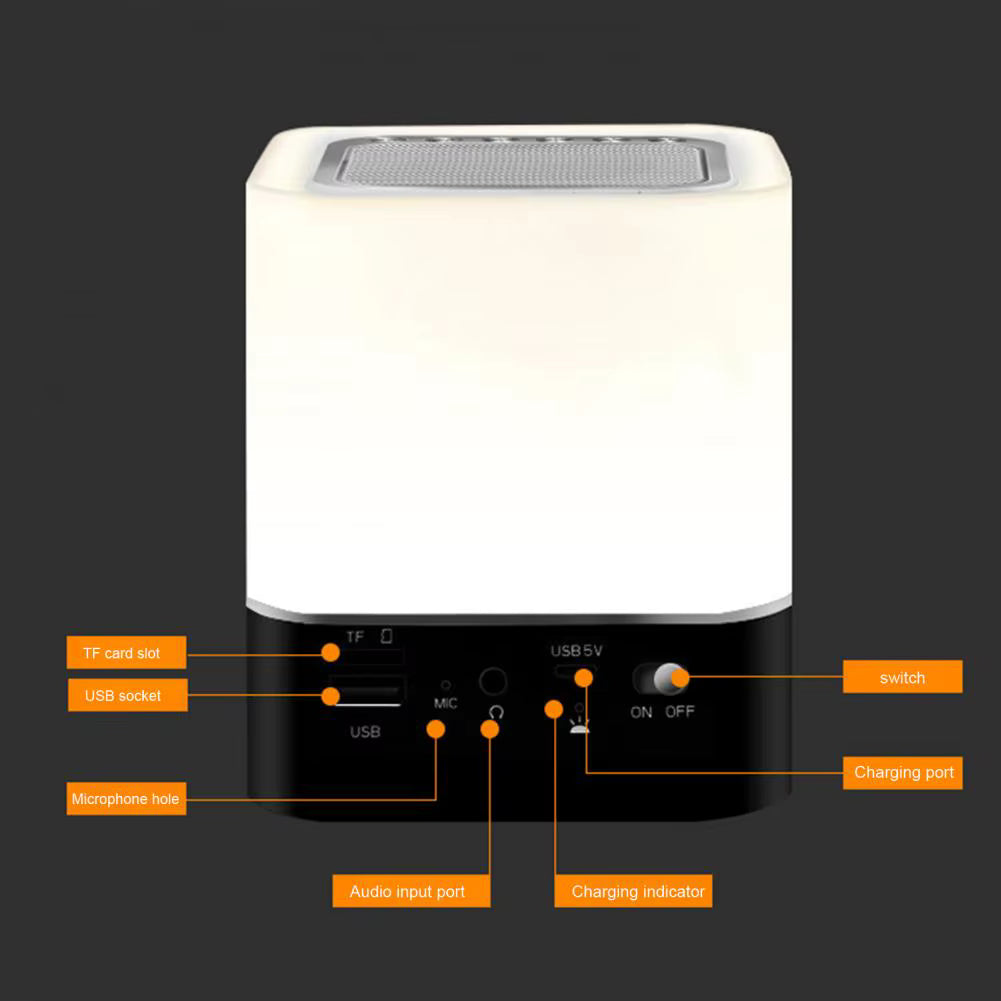 COOL COLOR CHANGING CUBE LAMP ALARM CLOCK/BLUETOOTH SPEAKER -Zunammy Color Changing Wireless Alarm Clock Speaker