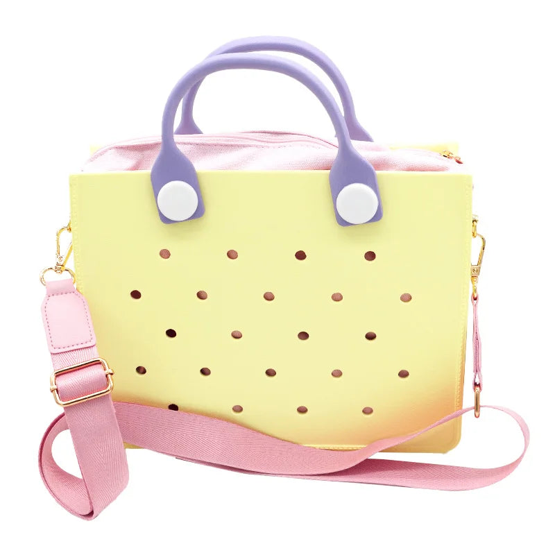 Waterproof EVA Handbag Punching Women's Tote Bags With Shoulder Strap for Women Hand Tote Bag Beach Bag