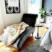 Soft Chunky Knitted Cream Throw Blanket