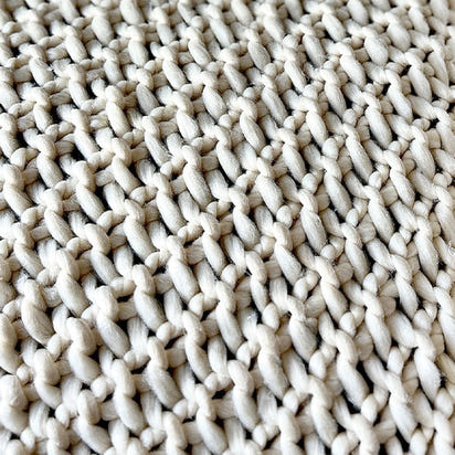 Soft Chunky Knitted Cream Throw Blanket