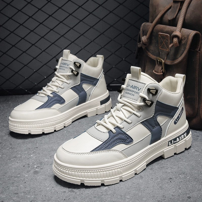 Popular Plus Size Men&#039;s Shoes Autumn And Winter New High-top Board Shoes Hidden Height Increasing Casual All-matching Tooling Martin Fashion Shoes