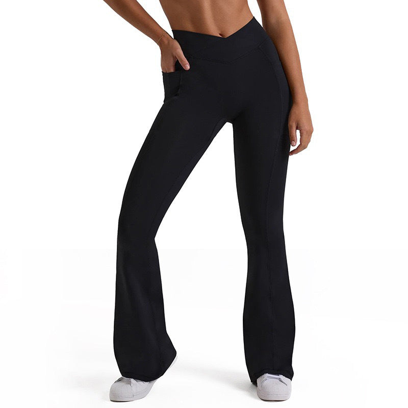 Sports Loose Yoga Micro-flared Pants High-waist Hip-lifting Long Women&#039;s Dance Wide-leg Pants