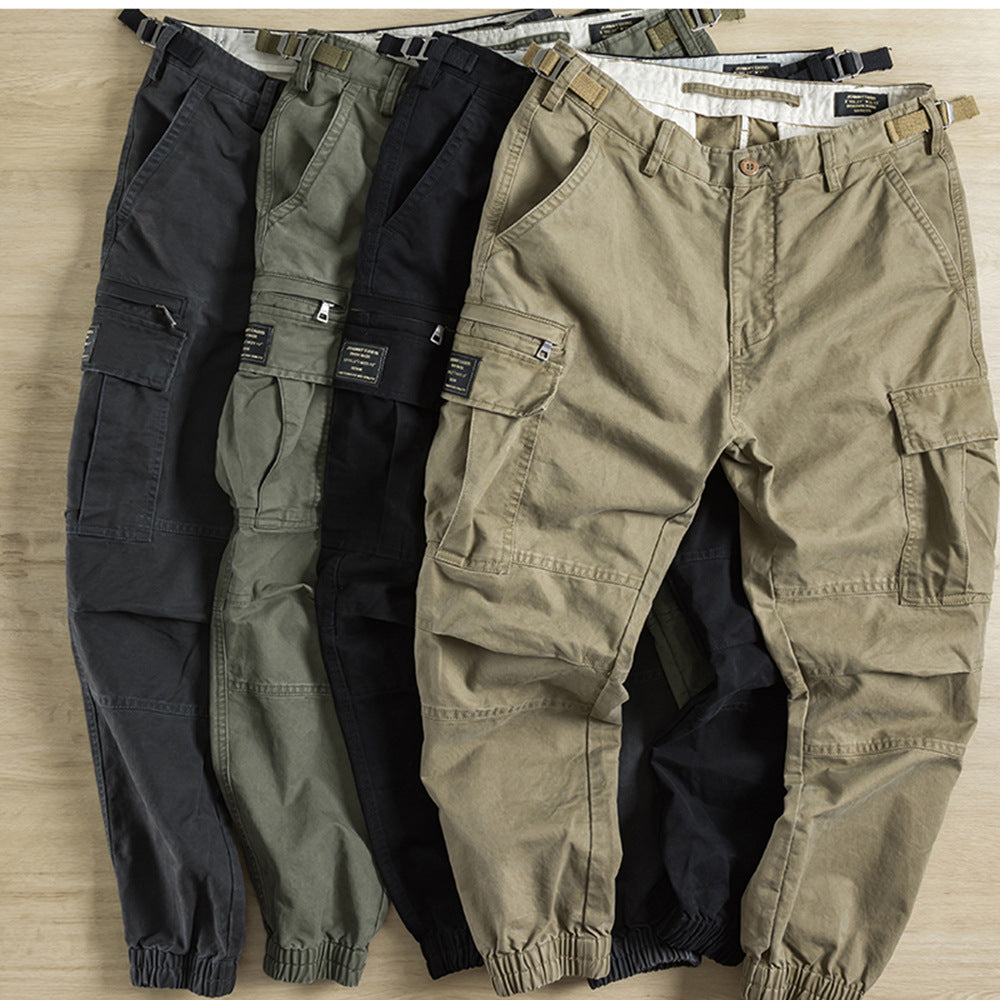 Mens New Style Ankle-tied Pants Trendy Mens Loose Straight Casual Pants American Retro Fashion Brand Trousers Pants