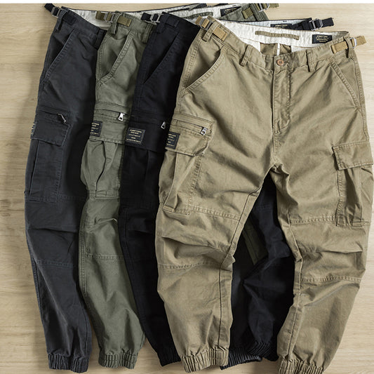 Mens New Style Ankle-tied Pants Trendy Mens Loose Straight Casual Pants American Retro Fashion Brand Trousers Pants