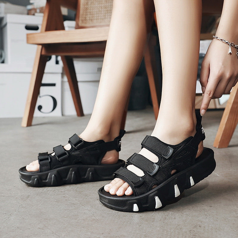 Sports Casual Platform Sandals Women&#039;s 2024 New Fashion Velcro Platform Soft Bottom Beach Sports Sandals Women