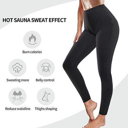 Women's Athletic Sweaty Pants Sculpting Pants Sports Belly Waist Leggings Yoga Clothes Sweaty Hip Bodybuilding Pants