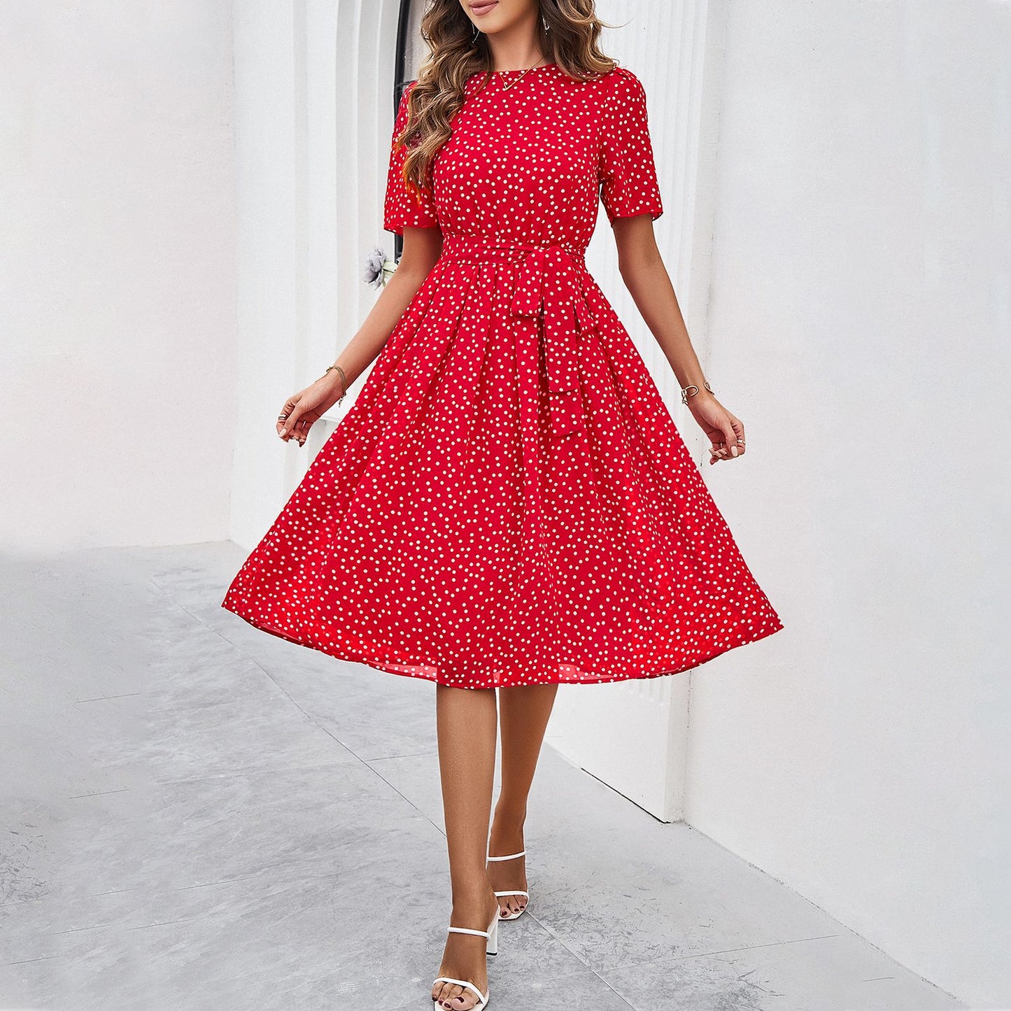 Shop KSC's Spring And Summer Line Women's Temperament Casual Polka Dot Print Dress