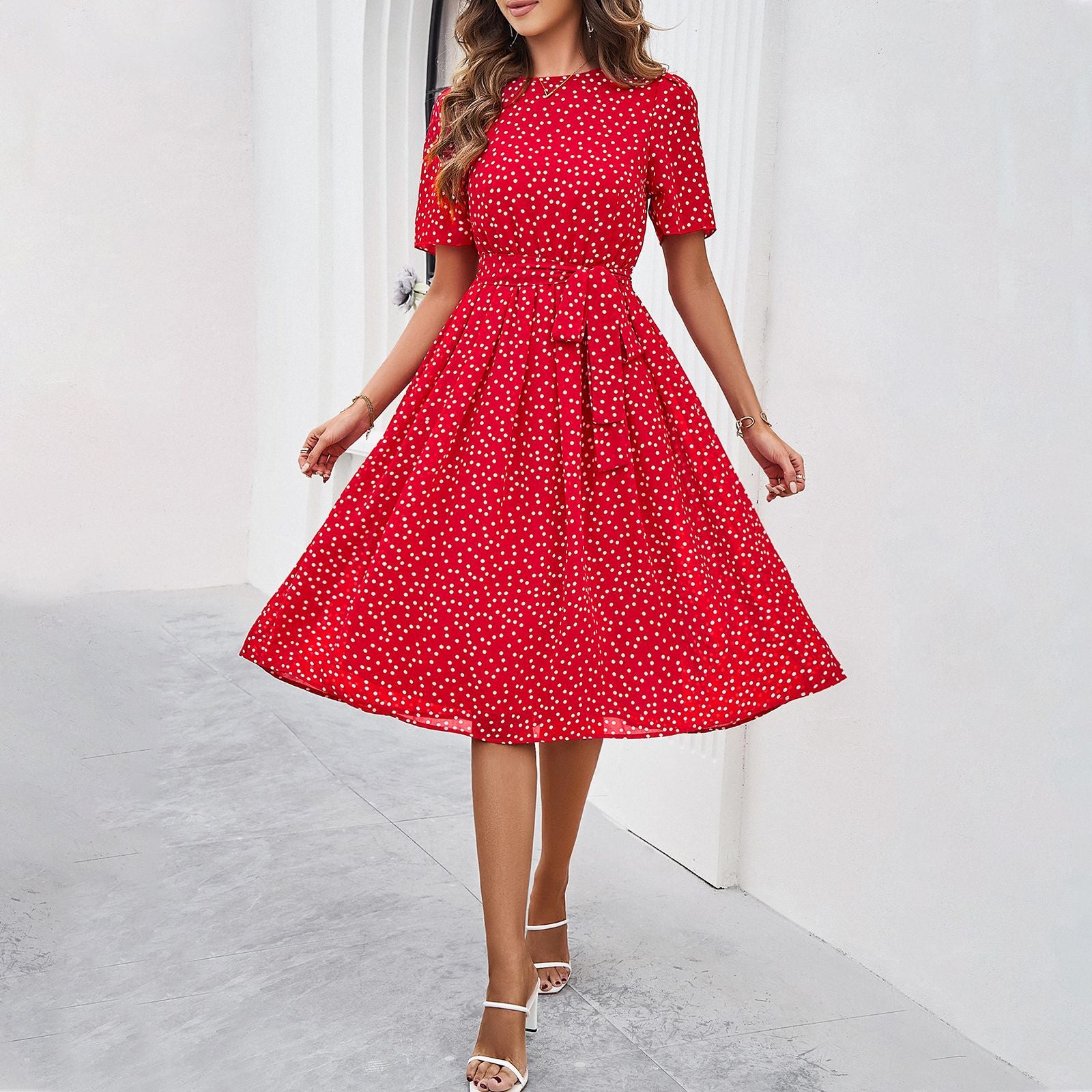 Shop KSC's Spring And Summer Line Women's Temperament Casual Polka Dot Print Dress