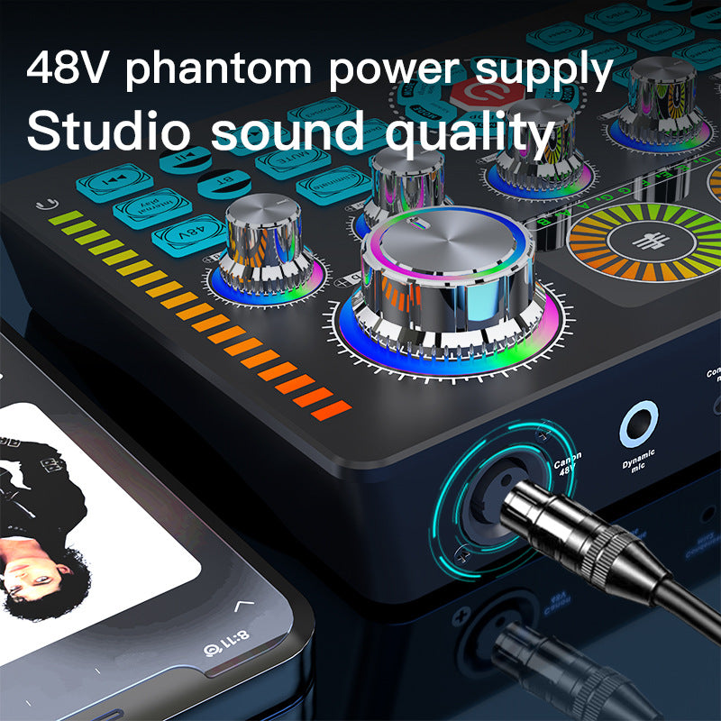 The English Version Of The Q7 Live Sound Card Can Be Matched With Various Types Of Microphones