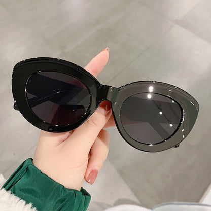 Fashionable Wide-brimmed Cat-eye Sunglasses, New INS Retro Sunglasses, Export Trendy Street Style Sunglasses 5080