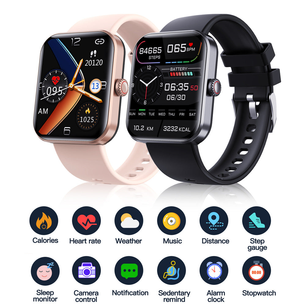 SMART WATCHES New F57L Smart Bluetooth Watch Body Temperature Heart Rate Blood Oxygen Blood Pressure Monitoring Explosive Bracelet